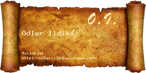 Odler Ildikó névjegykártya